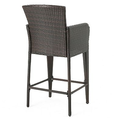 Anaya Outdoor Wicker Barstool (Set of 2) by Christopher Knight Home
