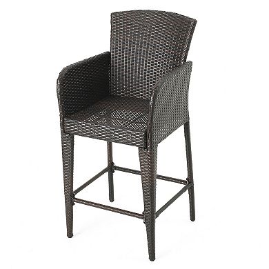 Anaya Outdoor Wicker Barstool (Set of 2) by Christopher Knight Home