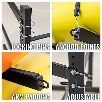 G-Watersport 4 Levels Kayak Storage Rack - Black