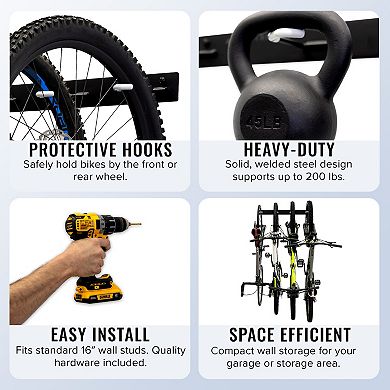 Blackstone Bike Storage Rack - Holds 4 Bikes