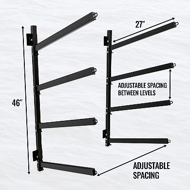 Shenandoah Kayak Storage Rack - Outdoor Adjustable Rack - 4 Levels