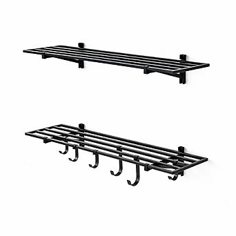 1' x 4' Bristol Garage Wall Mount Shelves - 2-Pack - Black