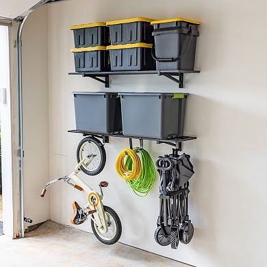 1' x 4' Bristol Garage Wall Mount Shelves - 2-Pack - Black