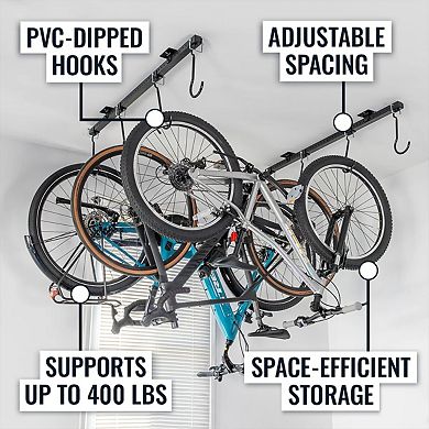 G-Bike Ceiling - Adjustable Bike Ceiling Storage System - Holds up to 8 Bikes