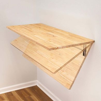 Wakefield Foldable Workbench - Light Wood Tabletop with Stainless Brackets