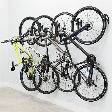 Swivel Mount Bike Storage Rack - 4-Bike Wall Hooks