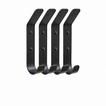 Crozet Multipurpose Wall Hooks - 4-Pack - Black