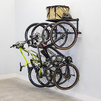 G-Swivel Bike + Shelf - Adjustable Wall Storage System - Holds 4 Bikes
