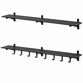 1' x 6' Bristol Garage Wall Mount Shelves - 2 Pack - Black