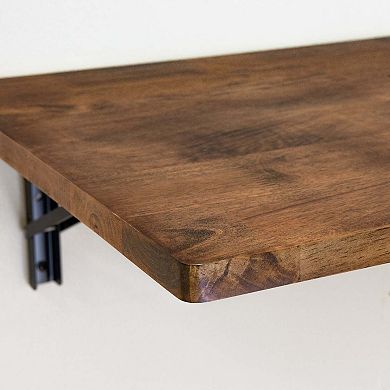 Wakefield Foldable Workbench - Dark Wood Tabletop with Black Brackets