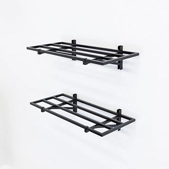 1' x 2' Bristol Garage Wall Mount Shelves - 2 Pack - Black