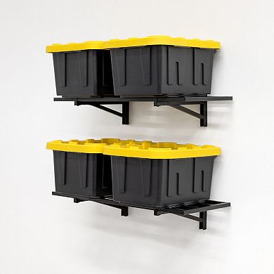 1' x 2' Bristol Garage Wall Mount Shelves - 2 Pack - Black