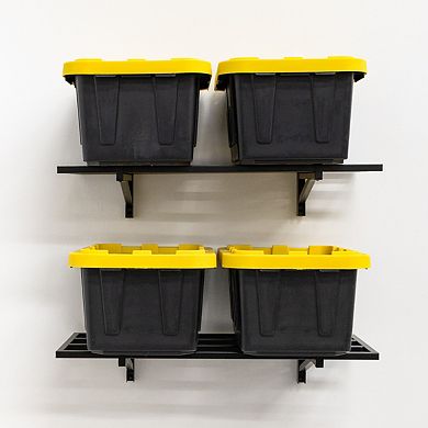 1' x 2' Bristol Garage Wall Mount Shelves - 2 Pack - Black