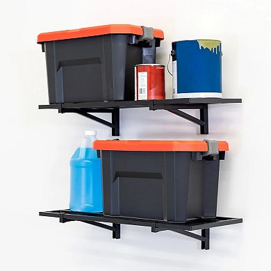 1' x 2' Bristol Garage Wall Mount Shelves - 2 Pack - Black