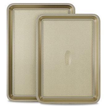 Nonstick Carbon Steel Baking Pan Set of 2 Oven Safe Stackable Cookie Trays