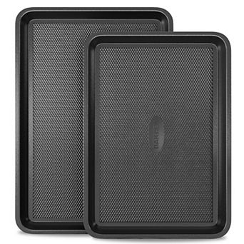 Nonstick Carbon Steel Baking Pan Set of 2 Oven Safe Stackable Cookie Trays