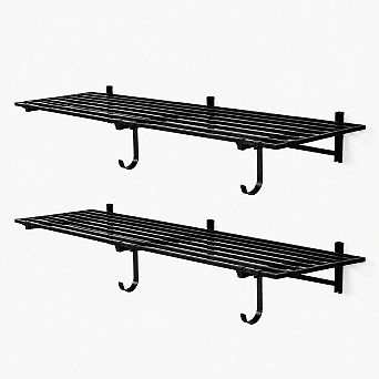 2' x 6' Bristol Garage Wall Mount Shelves - 2 Pack - Black
