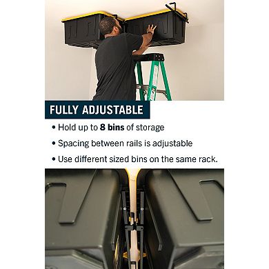 ToteLoft - 8 Bin Ceiling Tote Storage - Up to 400 lbs