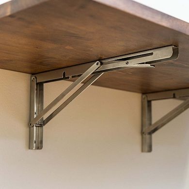 Wakefield Foldable Workbench - Dark Wood Tabletop with Stainless Brackets