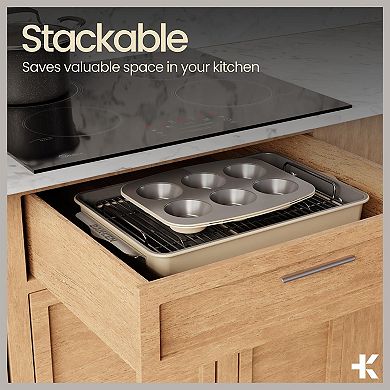 Bakken 8-Piece Nonstick Ceramic Bakeware Set, Oven Safe 500°F