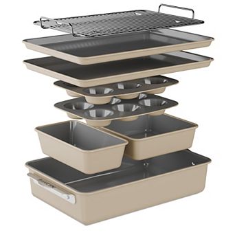 Bakken 8 pc Nonstick Ceramic Bakeware Set, Oven Safe 500°F