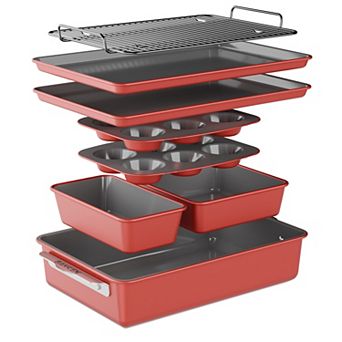 Bakken 8 pc Nonstick Ceramic Bakeware Set, Oven Safe 500°F
