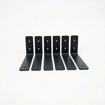 Kingsley 12" DIY Home Wall Shelf Brackets - 6-Pack