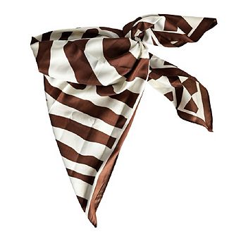 Headbands of Hope Satin Striped Headscarf - Brown