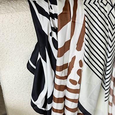 Headbands of Hope Satin Striped Headscarf - Brown