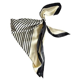 Headbands of Hope Satin Abstract Line Headscarf - Black + White