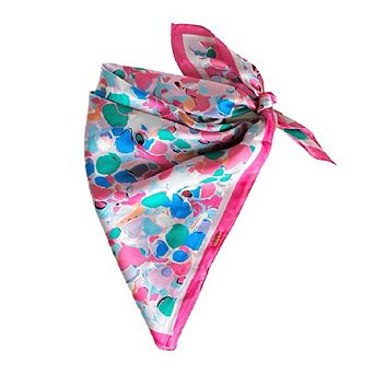 Headbands of Hope Satin Abstract Floral Headscarf - Pink + Coral