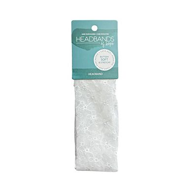 Headbands of Hope Delicate Lace Headscarf - White