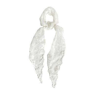 Headbands of Hope Delicate Lace Headscarf - White