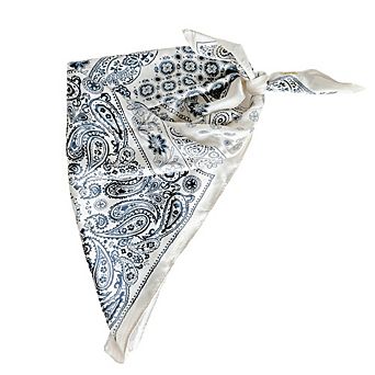 Headbands of Hope Satin Paisley Headscarf - White