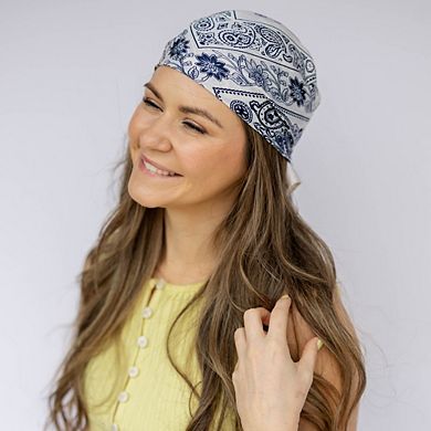 Headbands of Hope Satin Paisley Headscarf - White