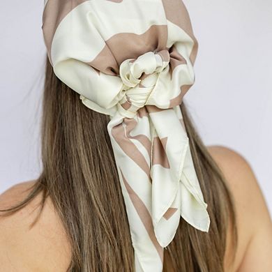 Headbands of Hope Satin Striped Headscarf - Beige