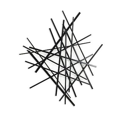 29" X 27" Black Metal Novelty Abstract Hanging Dimensional Sculpture