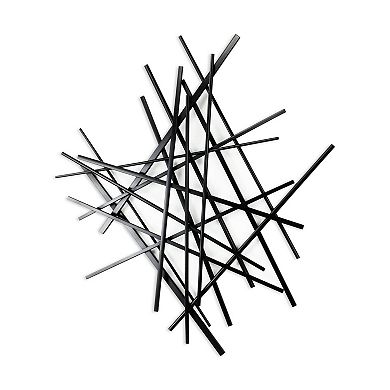 29" X 27" Black Metal Novelty Abstract Hanging Dimensional Sculpture