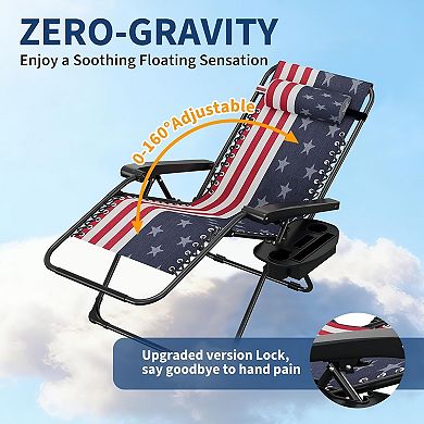 2-piece outdoor lounge chair set, complete with backrests and cup holders