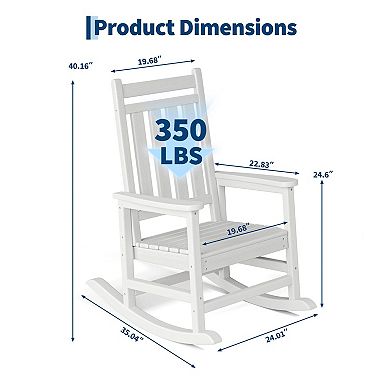 HDPE Outdoor Rocking Chair Set (2-Piece)
