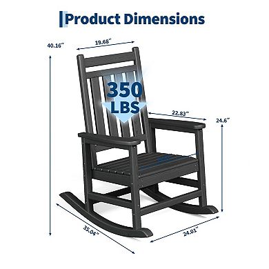 HDPE Outdoor Rocking Chair Set (2-Piece)