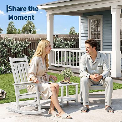 HDPE Outdoor Rocking Chair Set (2-Piece)