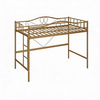 Loft Bed Twin Size with Removable Ladder &Full Safety Guardrail,Twin Loft Bed Heavy-Duty Metal Frame