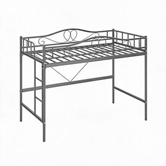 Loft Bed Twin Size with Removable Ladder &Full Safety Guardrail,Twin Loft Bed Heavy-Duty Metal Frame