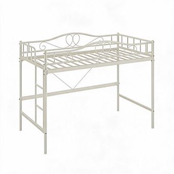 Loft Bed Twin Size with Removable Ladder &Full Safety Guardrail,Twin Loft Bed Heavy-Duty Metal Frame