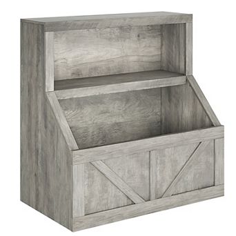 Toddler Bookshelf, Toy Storage Organizer, Wooden Bookcase Cabinet with Large Cubbies and Tabletop