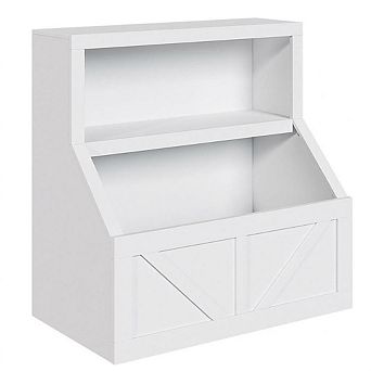 Toddler Bookshelf, Toy Storage Organizer, Wooden Bookcase Cabinet with Large Cubbies and Tabletop