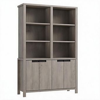 74.5"Tall Bookshelf with Double Storage,6 tier Large Bookshelf,Double Wide Bookshelves w/ 12 Cubbies
