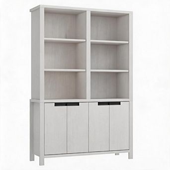 74.5"Tall Bookshelf with Double Storage,6 tier Large Bookshelf,Double Wide Bookshelves w/ 12 Cubbies