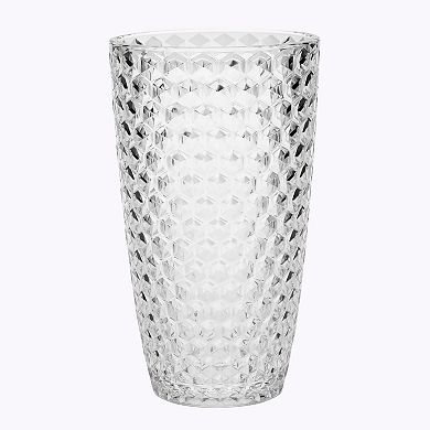 19oz Diamond Cut Acrylic Glasses Plastic Drinking Set of 4, BPA Free